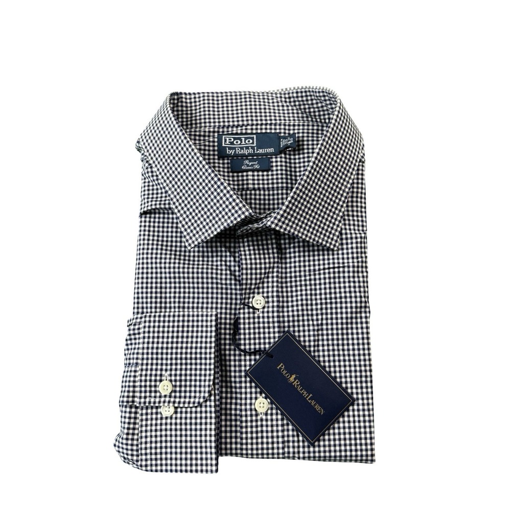 Polo Ralph Lauren Blue White Gingham Regent Big Tall Shirt 20 34/35 NWT